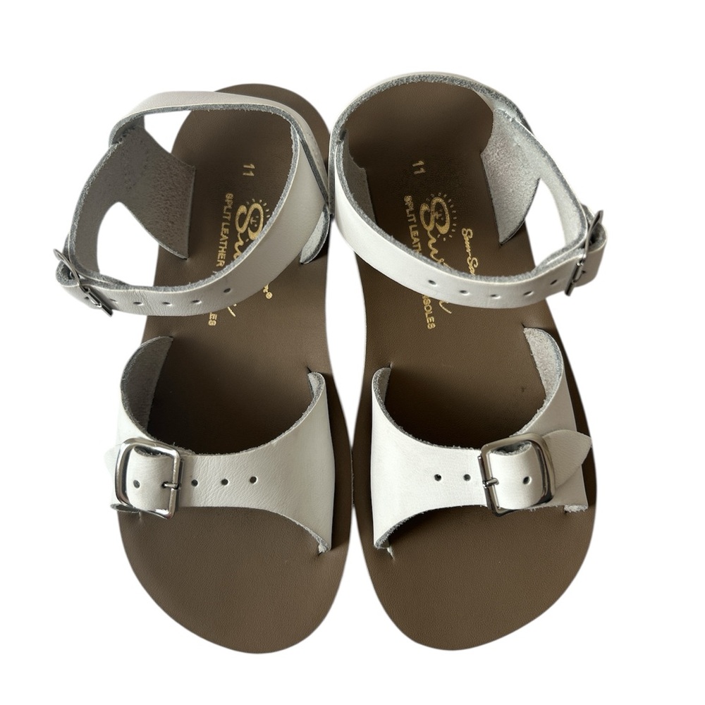 Salt Water Sandals by Hoy White Leather Slip-On Sandals - Picture 8 of 8